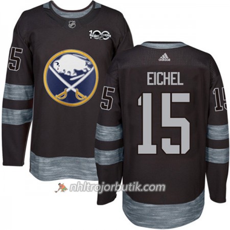 Män Ishockey Buffalo Sabres Tröja Jack Eichel 15 1917-2017 100th Anniversary Adidas Svart Authentic